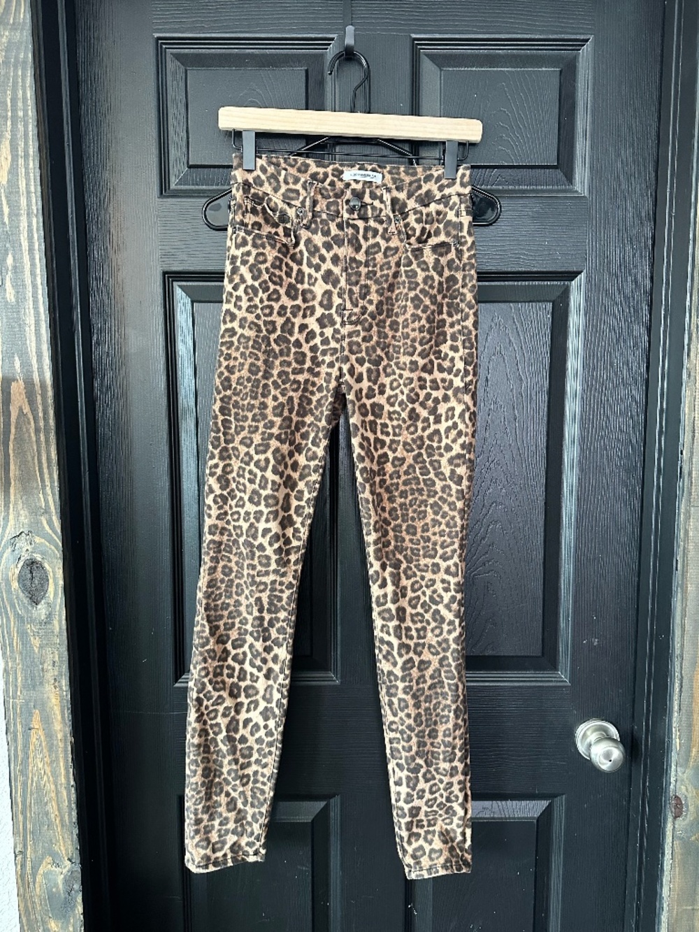 Good American Good Waist Leopard Print Skinny Jeans Size 2/26